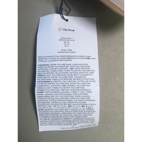 The Drop Women's Paulina Pointed-Toe Two-Tone Mule Praline Quilted Size 7 - Picture 9 of 10